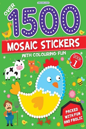 1500 Mosaic Stickers Book 1 with Colouring Fun - Sticker Book for Kids Age 4 - 8 years