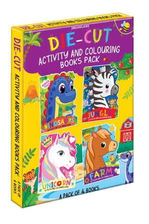 Die-cut Activity and Colouring – 4 Books Pack