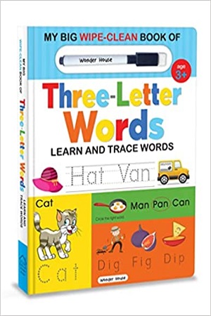 [9789354401282] Wipe-Clean Book Of Three-Letter Words Learn And Trace Words